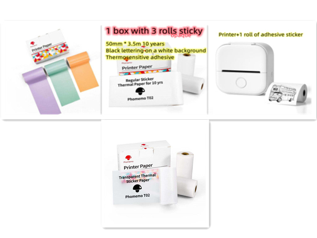 Portable Mini Thermal Label Printer – Bluetooth Inkless Pocket Printer for Labels, Photos & Study Notes