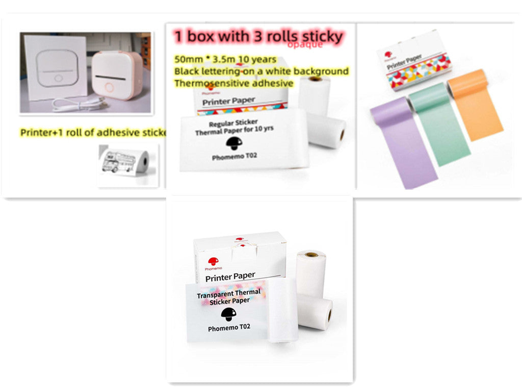 Portable Mini Thermal Label Printer – Bluetooth Inkless Pocket Printer for Labels, Photos & Study Notes