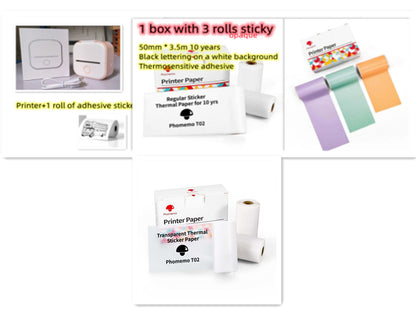 Portable Mini Thermal Label Printer – Bluetooth Inkless Pocket Printer for Labels, Photos & Study Notes