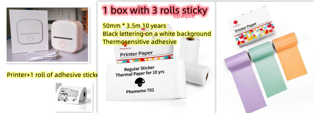 Portable Mini Thermal Label Printer – Bluetooth Inkless Pocket Printer for Labels, Photos & Study Notes