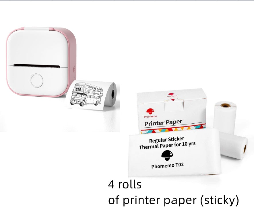 Portable Mini Thermal Label Printer – Bluetooth Inkless Pocket Printer for Labels, Photos & Study Notes