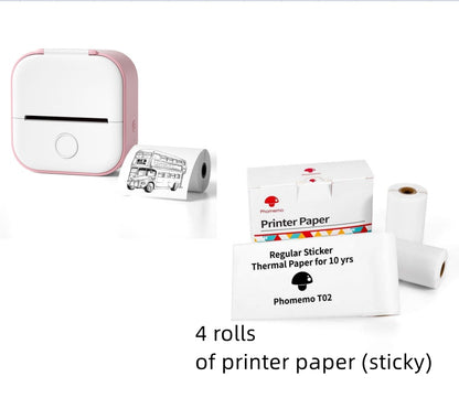 Portable Mini Thermal Label Printer – Bluetooth Inkless Pocket Printer for Labels, Photos & Study Notes