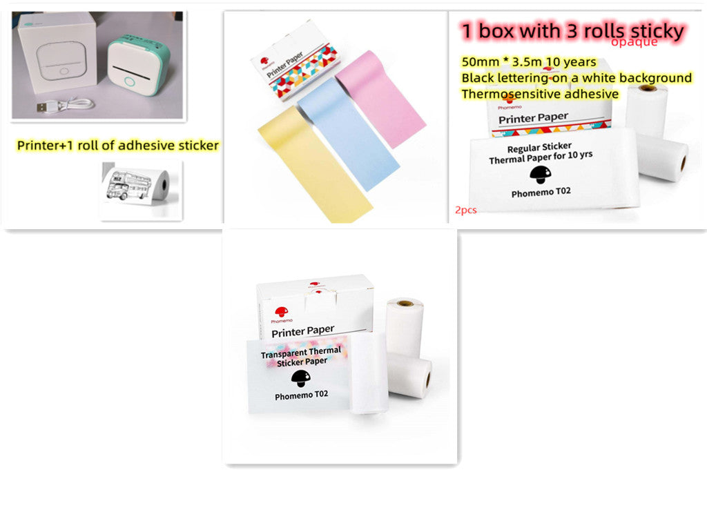Portable Mini Thermal Label Printer – Bluetooth Inkless Pocket Printer for Labels, Photos & Study Notes