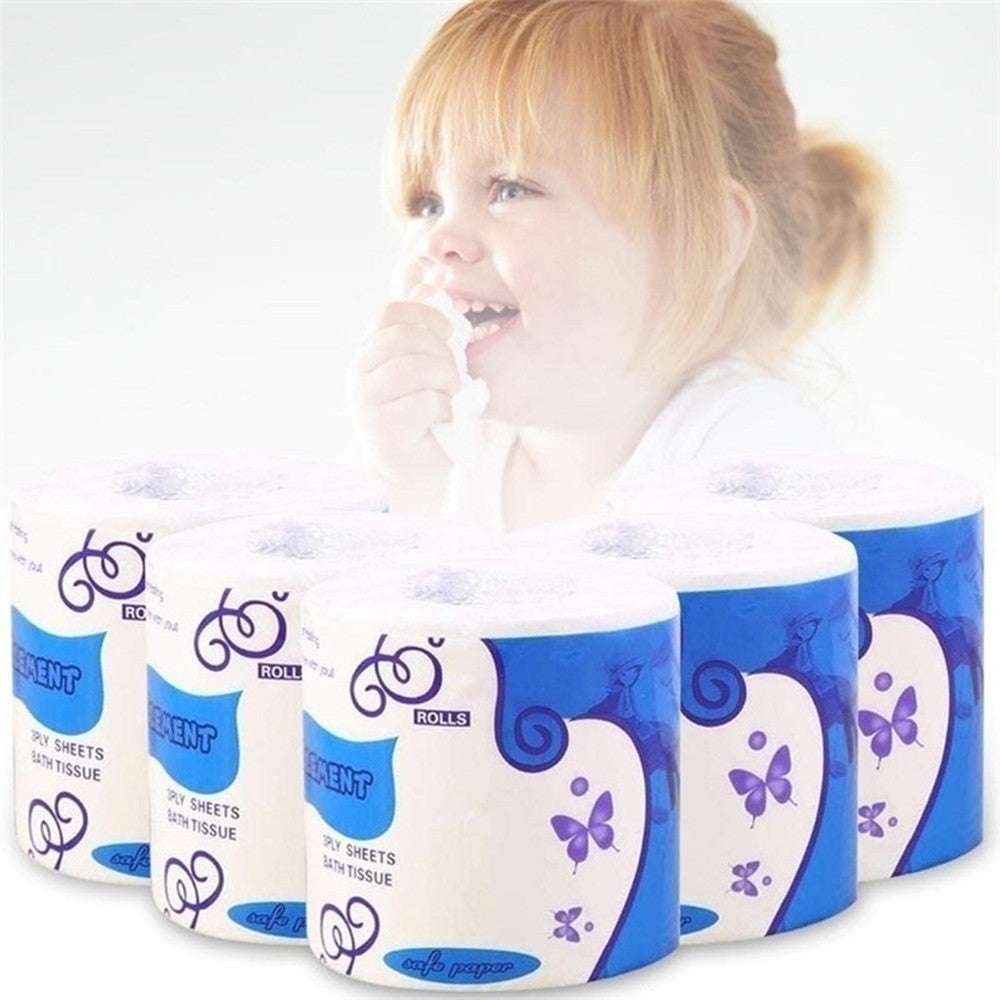 3-Ply Soft Toilet Paper Rolls | Wood Pulp, Unscented — 8 Pack